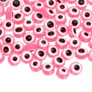 Evil Eye Beads, 100 Pcs 8mm Flat Round Evil Eye Charm, Pink