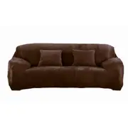 Elastic Stretch Sofa Cover Soft Four-Seater Sofa Cover Non-Slip Sofa Protective Cover -Coffee