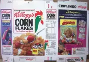 1990 Disney Adventure Kellogg's Corn Flakes Cereal Box factory Flat oc123 kz39