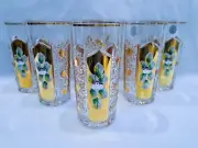 Czech Bohemian Crystal Glass Handmade - Whisky long 6 pcs with gold and enamel