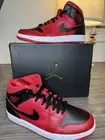 Size 9 Nike Air Jordan 1 Mid Reverse Bred Mens 554724-660