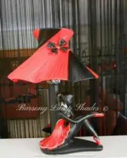 PLASTIC RIBBON BLACK / RED LAMPSHADE for BARSONY BALLERINA LADY LAMP
