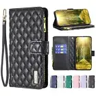 For Samsung Galaxy A14 A34 A55 A73 Zipper Wallet Flip Holder Case Cover+Strap