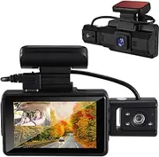 Luxshiny Dual Lens Dash Cam with Night Vision Sensor Front and Rear Driving Recorder for Full Touch Control Loop Recording Enhanced Safety for All Vehicles