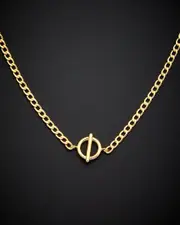 14K Circle & Bar Choker Necklace