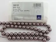 25 Pcs. SWAROVSKI® Crystal Pearls, Article #5810 12mm, BURGUNDY, Glass Pearls