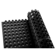 Back of House Square Rubber Interlocking Floor Mat Anti Fatigue Black 3x3 Inch