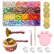 100Pcs Wax Seal Stamp Kit for Beginners, Includes Stamps with Handle, Wax Spo...