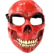 Dead Head Props HALLOWEEN HORROR Mask - Realistic Resin Red Skull Mask Reaper