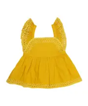Stella McCartney Kids Open Back Sleeveless Blouse 3Y,14Y,10Y Yellow