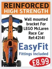 VERTICAL Wall mount LEGO Technic McLaren F1 Race Car (42141) IN STOCK READY!