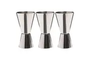 3x Barcraft Stainless Steel Double 25 50ml Cocktail Martini Jigger Spirit Pourer