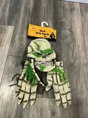 Brand New Skeleton Zombie Mask & Hands Ages 14 plus