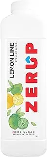 Zerup Zero Sugar Lemon Lime Flavoured Syrup 1L Bottles, Sugar Free Syrup, Lemon Lime Flavour Drink Mix, Low Calorie Flavourings for Milk Shakes, Cocktails, Teas, Gluten Free, Keto Friendly, Halal