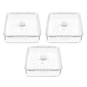 3PK Boxsweden Crystal 2.8L/33.5cm Green Saver Fresh Storer Container - Clear