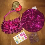 Claire’s Little Girls 4 5 6 7 Sequin Pink Hat Purse Justice Sticker Lot
