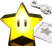 Super Bros Star USB Charging LED Night Light 3D Star Projection Music Sync Portable Battery Powered Kids Room Game Room Birthday Christmas Gifts Home