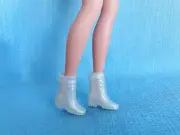 Barbie Doll Pearlescent White Winter Shoes/Boots - Vintage Mattel