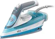 [Braun] TexStyle 5 Iron with FreeGlide 3D​ SuperCeramic Soleplate, Precision Tip, Ergonomic Open Handle, Easy Refill 300 ml, Energy Saving, Powerful Steam Options, Anti Drip Function, SI5008BL, Blue