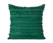 Cotton Linen Solid Color Bohemian Stripe Jacquard Home Sofa Room Cushion Cover-Green