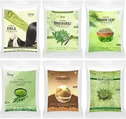 Spag Herblas Organic Premium amla, bhringraj, brahmi leaves, curry leaves, methi and neem leaves powder for hair care 300gms (50g x 6)