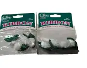 New Offray Boutique Accessories White Satin Ribbon Roses Flower Craft 2 pks of 4
