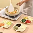 Four Compartment Side Dish Tray Ginger Garlic Storage Tray for Kitchen