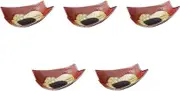 Set of 5, Red Yuzu Affixing (Expected Ash Glaze) [7.3 x 5.6 x 2.6 inches (18.5 x 14.2 x 6 cm)] | Setomonohonpo