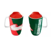 127158 SOUTH SYDNEY RABBITOHS NRL TEAM LOGO 500ML CERAMIC TRAVEL MUG WITH HANDLE