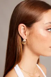 Gold Shell Earrings - Size ONE, Women's Ring