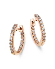 Bloomingdale's Fine Collection Diamond Inside Out Huggie Hoop Earrings in 14K Rose Gold, 0.50 ct. t. w.
