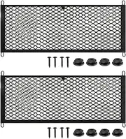 2PCS 25 * 60CM Car Storage Net Bag with Plastic Frame,Oversized RV Car Storage Boat Cargo Pocket Organizer Frame Mesh Bag with Screws，Universal Storage Organizer