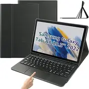 Keyboard Case with Trackpad for Samsung Galaxy Tab A8 10.5 inch 2022 SM-X200/X205/X207 Slim Shell Stand Cover with Built-in S Pen Holder, Magnetic Detachable Wireless Bluetooth Keyboard, Black