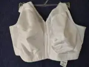 Playtex 4695 18-Hr Front-Close Flex Back Floral Bra 42DD WHITE FULL COVERAG NEW