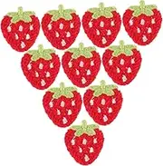 PHENOFICE Iron on Fruit Patches for Girls Strawberry 10 Pack Embroidered Appliques Versatile Decor for Clothing Socks Jeans