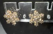 Gold Tone Snowflake Shaped Stud Earrings