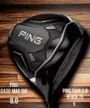 Ping G430 MAX 10K Tenkei 9 Degree Driver Stiff PING TOUR 2.0 Black 65 R-Handed