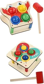 Yardwe 2Sets Wooden Knocking Ball Educational Beating Plaything for Promotes Hand Eye Coordination Design for for Boys
