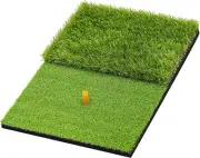 Foldable Golf Hitting Mat, Portable Golf Practice Grass Mat for Indoor/Outdoor,