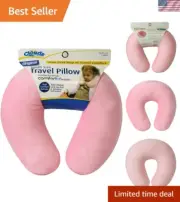Premium Pink Kids Travel Neck Pillow | Soft Microbead Filling & Versatile Use