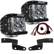 RIGID A-Pillar Mount Kit D-SS Side Shooter LED Lights for 18-25 Jeep Wrangler JL (for: Jeep)