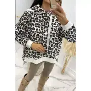 Leopard Dropped Shoulder Hoodie