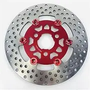 Motorcycle Front Rear Brake Disc Rotor Set UN&IVE&RSAL CNC Aluminum alloy Floating disk motorcycle brake disc 220mm Hole pitch 57mm For Scooter(Red)