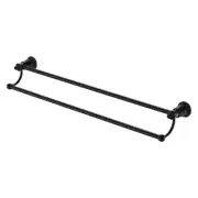 81008B LILLIAN Modern Vintage Double Towel Rail Matte Black 800mm Adjustable