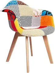 [Artiss] Dining Chairs Set of 2 Vintage Retro Esright Chair Nursing Seats Reading Seating Home Living Room Bedroom Kitchen Cafe Office Furniture, Polyester Fabric, in 46cm Seat Height
