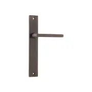Iver Baltimore Door Lever Handle on Rectangular Backplate Signature Brass