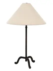 Santonio 2 Light Table Lamp in Rust with Natural Linen Shade