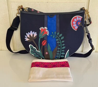 NWT Tory Burch Tory navy semi-circle Utopia hobo handbag shoulder bag crossbody