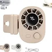 Joytutu Car Clip on Fan with LED Display - 360° Rotation, USB Rechargeable Personal Cooling Fan, 100 Speeds Adjustable, 1800mAh Battery, Portable Car Fans (apricot)