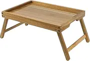 VaeFae Acacia Bed Table Tray, Wooden Breakfast Tray with Folding Legs, Bed Tray for Eating and Laptop, Eating Trays for Bedroom